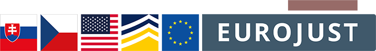 Flags of SK, CZ, US, Europol, Eurojust logos