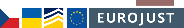CZ, UA flags and Europol Eurojust logos
