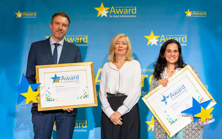 Eurojust staff at the award ceremony