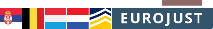 Flags of RS, BE, LU, NL and Europol Eurojust logos