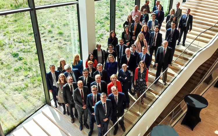 Participants of seminar on the stairs at Eurojust