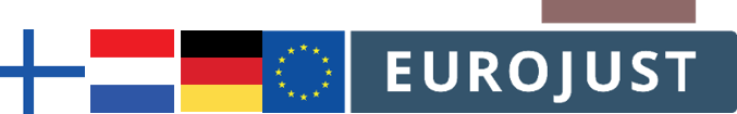 Flags of FI, NL, DE, logo of Eurojust