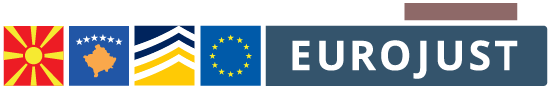 Flag North Macedonia Kosovo, Logo Europol, Eurojust