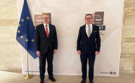 EU Counter-Terrorism Coordinator Mr Illkka Salmi and Eurojust President Mr Ladislav Hamran