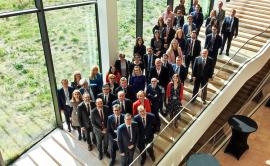 Participants of seminar on the stairs at Eurojust